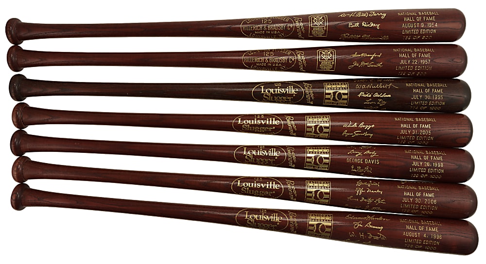 1951 to 2009 Limited-Edition Hall of Fame Induction Brown Bat Collection (20)