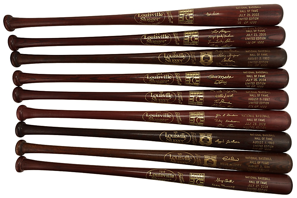 1951 to 2009 Limited-Edition Hall of Fame Induction Brown Bat Collection (20)