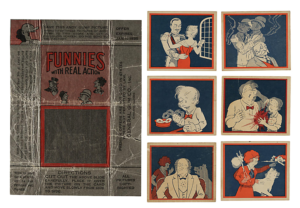 1934 R56 General Gum, Inc. "Funnies" Collection (10) Plus Wrapper