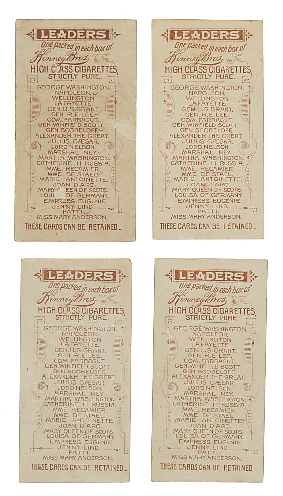 1889 N222 Kinney Bros. "Leaders" Complete Set (25)