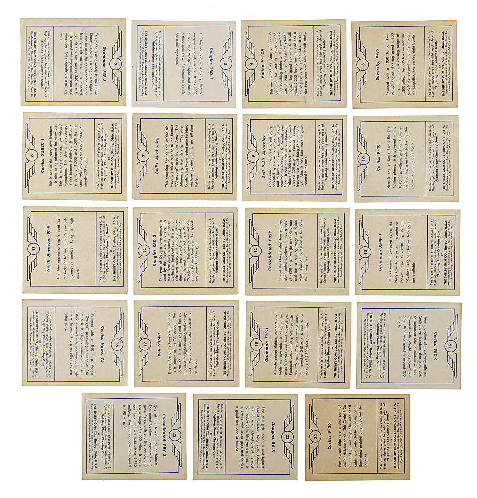 1930s R47 Shelby Gum "Fighting Planes" Near-Complete Set (23/24)