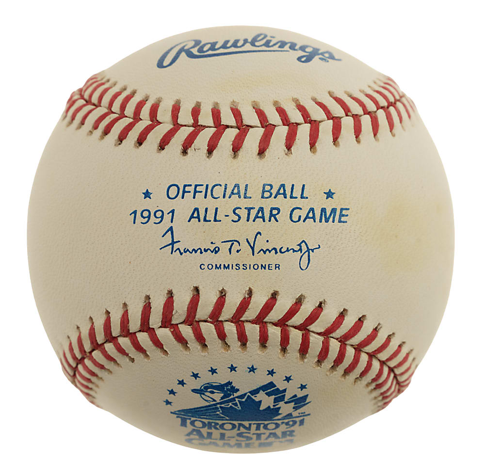 Joe DiMaggio and Ted Williams Dual-Signed 1991 All-Star Game Baseball Plus Pin - JSA