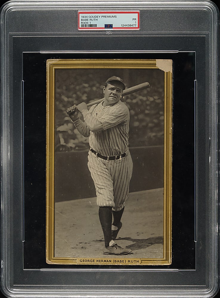 1934 R309-1 Goudey Premium Babe Ruth PSA POOR 1 Plus Original Mailing Envelope