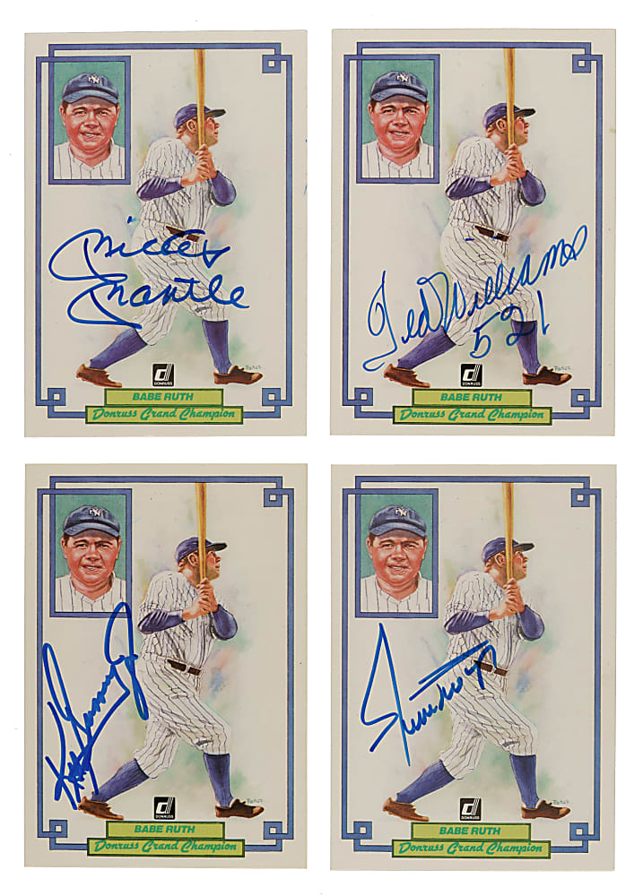 Signed 1984 Donruss Grand Champion #1 Babe Ruth Collection (18) - All Signed by 500 Home Run Club Members Including Mickey Mantle, Ted Williams, and Ken Griffey Jr.