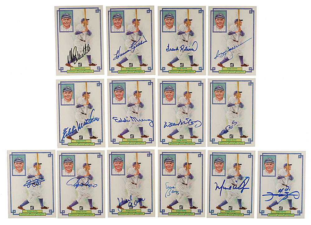 Signed 1984 Donruss Grand Champion #1 Babe Ruth Collection (18) - All Signed by 500 Home Run Club Members Including Mickey Mantle, Ted Williams, and Ken Griffey Jr.
