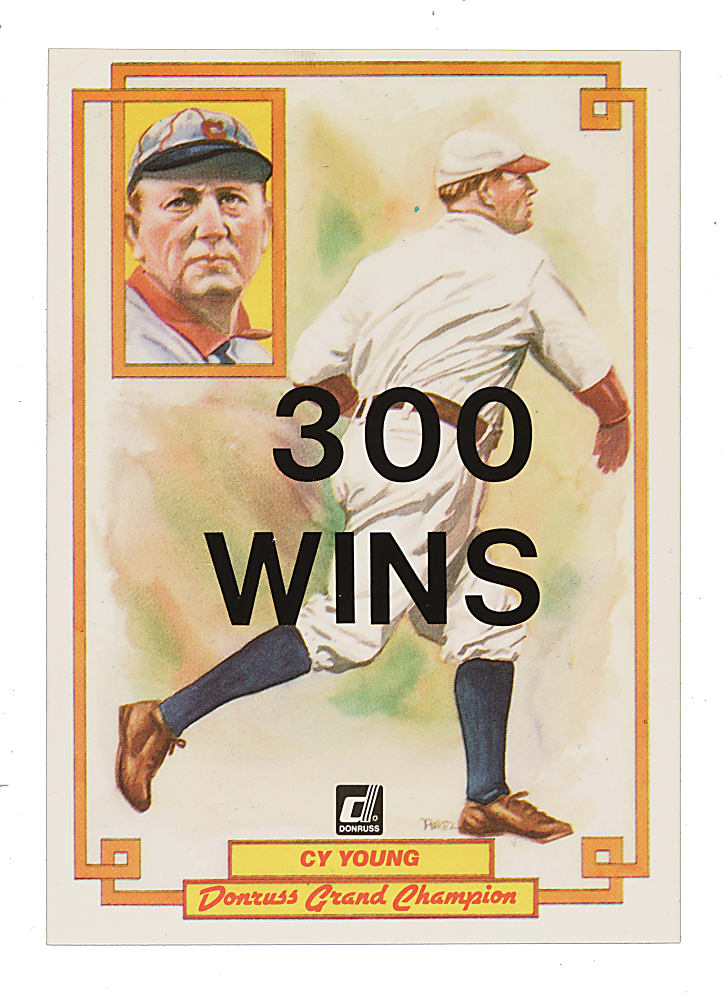 Signed 1984 Donruss Grand Champion #31 Cy Young Collection (9) - All Signed by 300 Win Members Including Tom Seaver, Nolan Ryan, and Warren Spahn