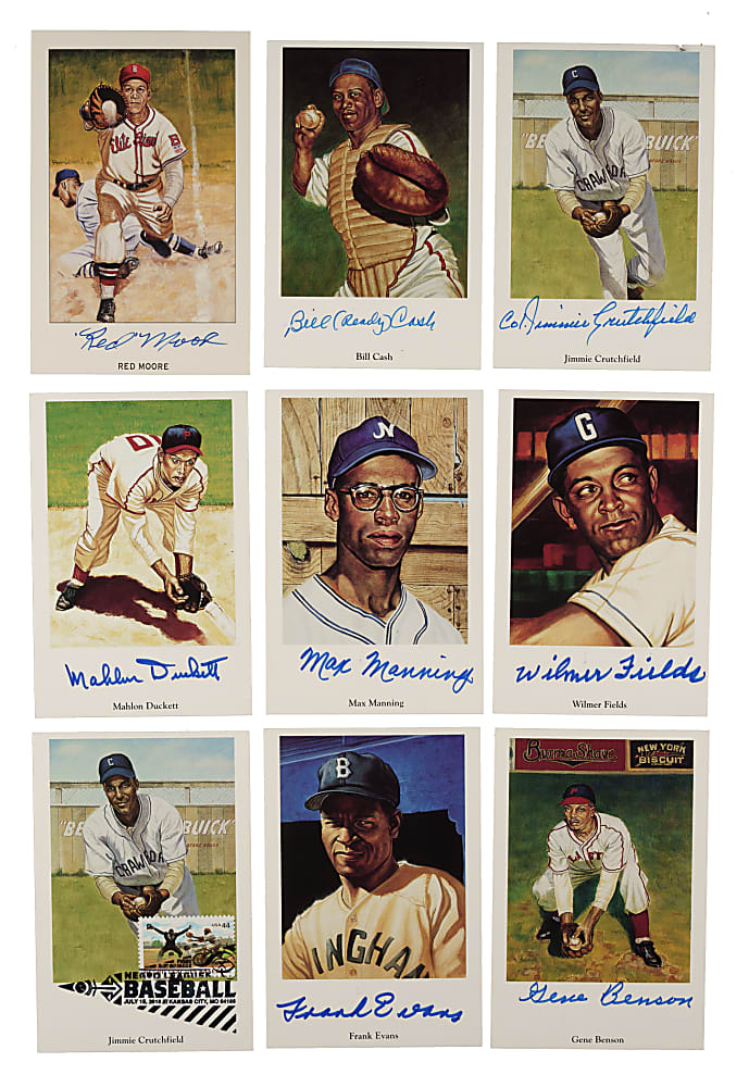 1991 Ron Lewis "Negro League" Postcard Complete Set (30) Including 12 Signed Postcards