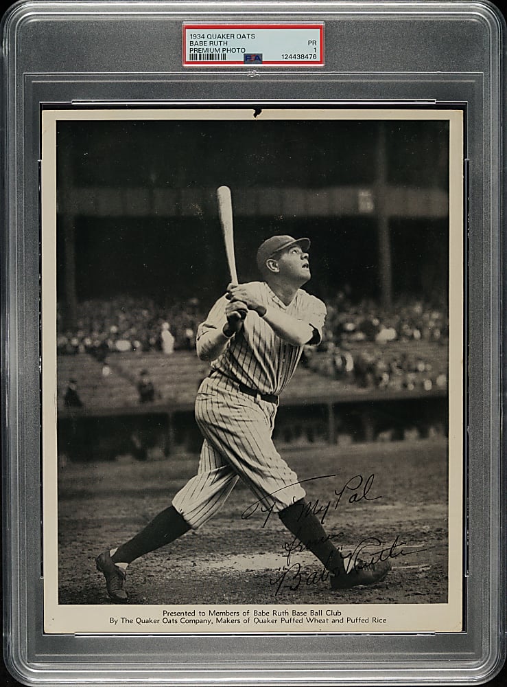 1934 Quaker Oats Premium Babe Ruth PSA POOR 1