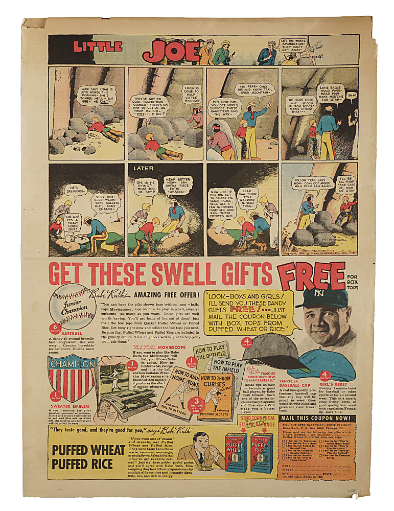 1934 Quaker Oats Premium Babe Ruth PSA POOR 1