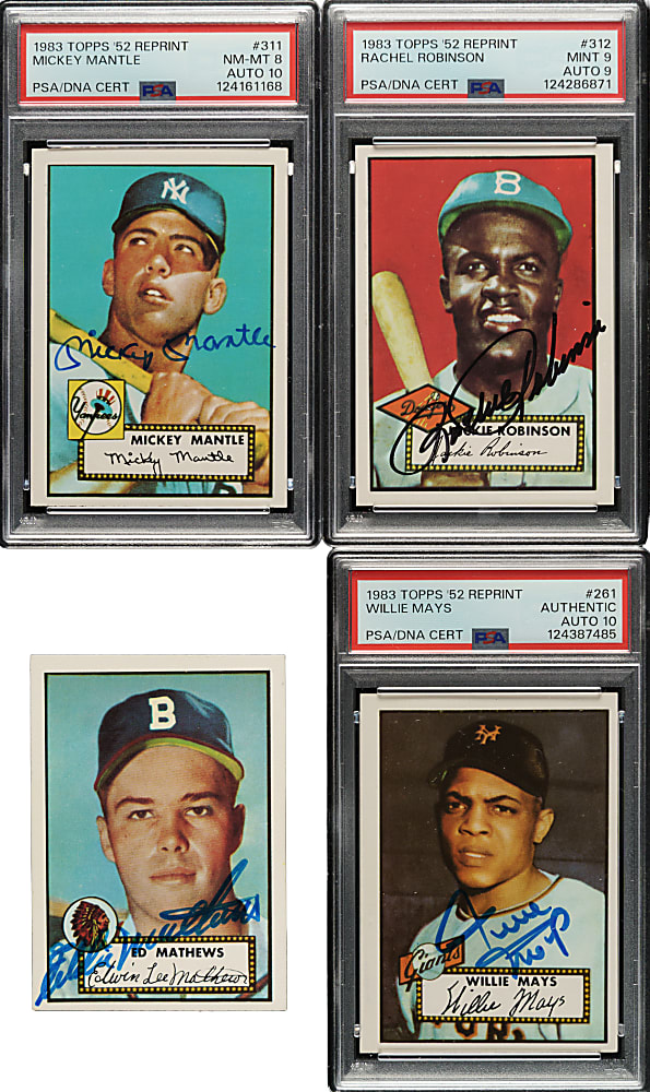 1983 Topps Archives "1952 Reprint" Complete Set (402) Including 311 Signed Cards