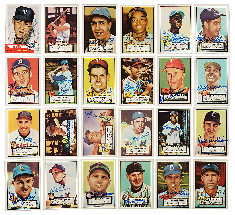 1983 Topps Archives "1952 Reprint" Complete Set (402) Including 311 Signed Cards