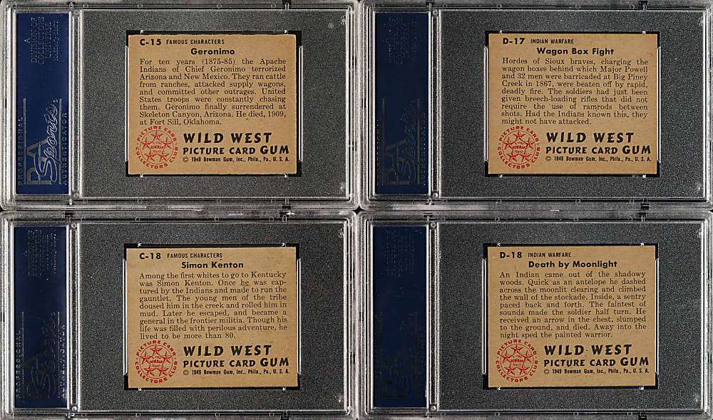 1950 Bowman "Wild West" Complete Set (180)