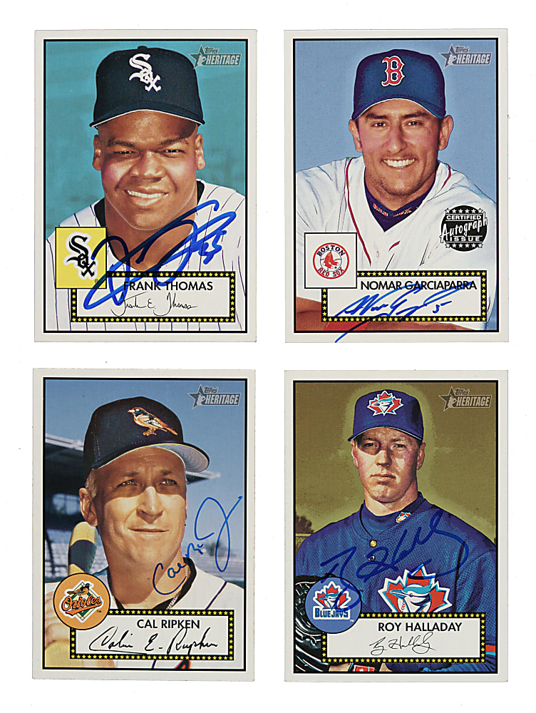 2001 Topps Heritage Complete Set (489) Plus 12 Chromes, Four Autographs, 41 Inserts, and 290 Duplicates - Including 117 Signed Cards