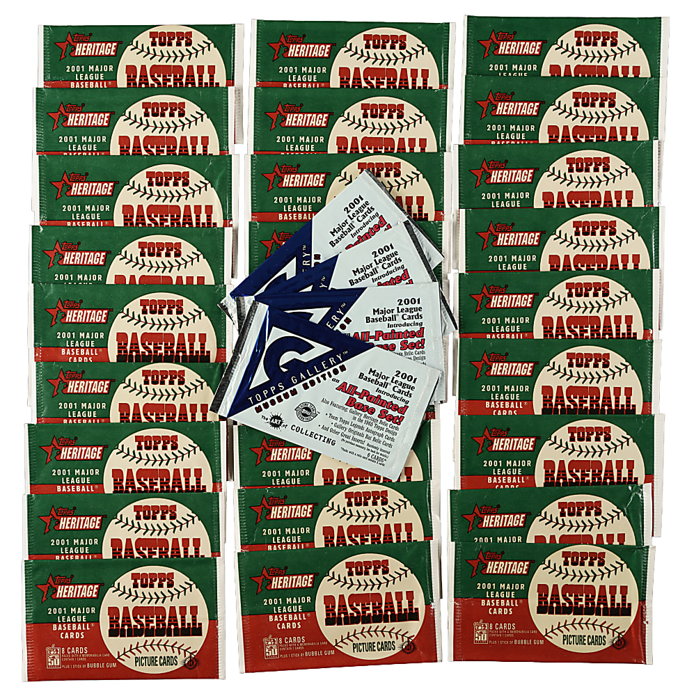 2001 Topps Heritage Complete Set (489) Plus 12 Chromes, Four Autographs, 41 Inserts, and 290 Duplicates - Including 117 Signed Cards