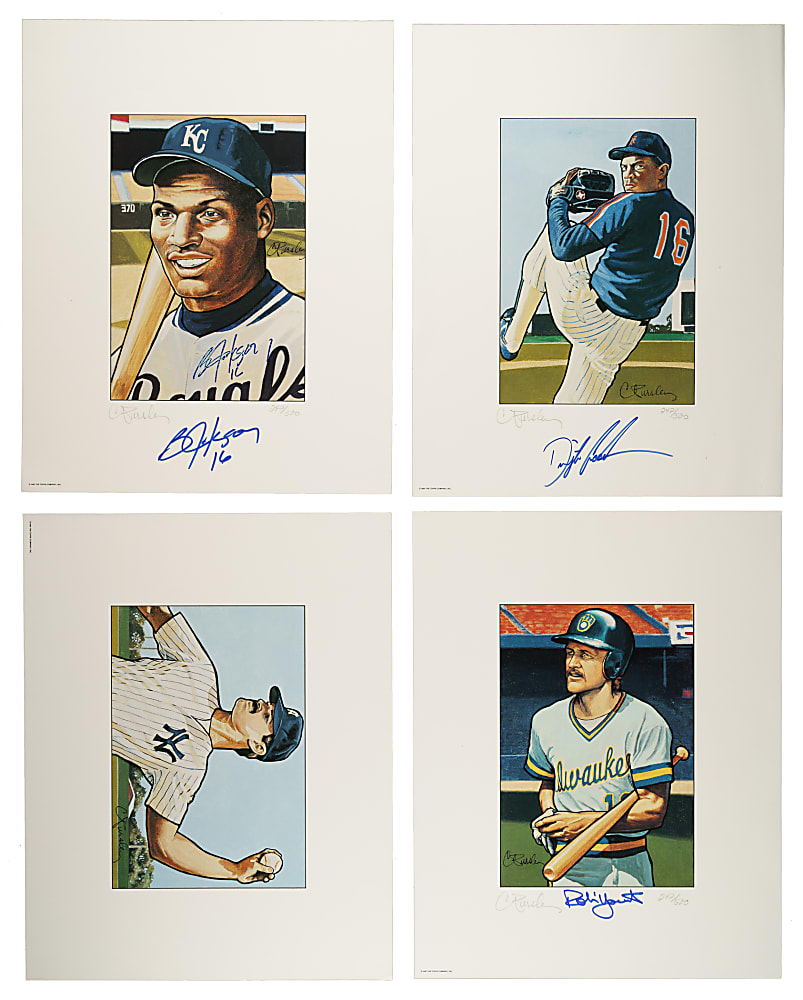 1990 Bowman Near-Complete Lithograph Set (10/11) Plus Composite Lithograph