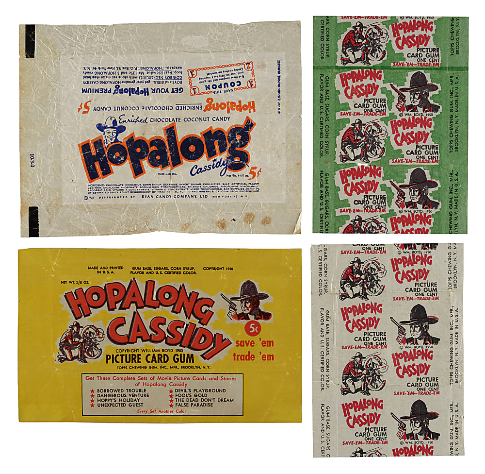1950 Topps "Hopalong Cassidy" Complete Set (230) Plus Complete Eight-Card Foil Subset and Four Wrappers