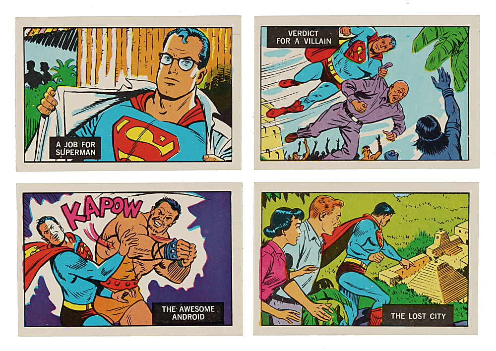 1968 Topps A & BC "Superman in the Jungle" Complete Set (66) Plus Wrapper
