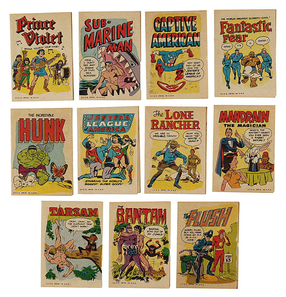 1967 Topps Test "Krazy Little Comics" Complete Set (16) Including One Unfolded Booklet