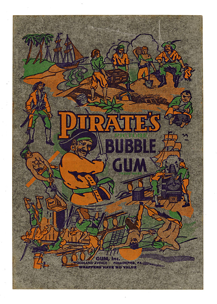1933 R109 Gum, Inc. "Pirate's Picture" Near-Complete Set (70/72) Plus Wrapper