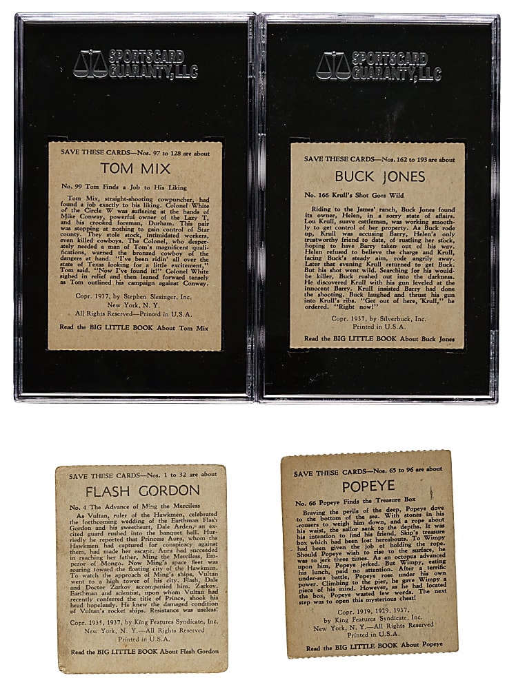 1937 R23 "Big Little Book Series" Collection (30) Including Two Uncut Partial Strips