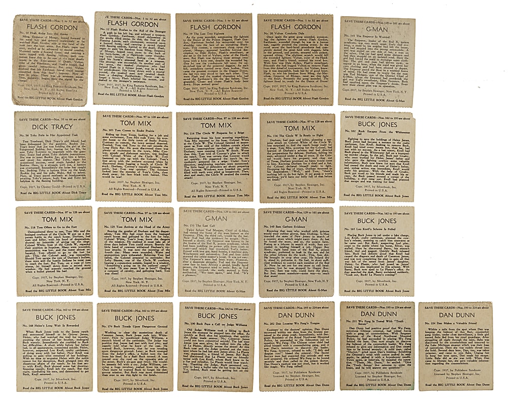 1937 R23 "Big Little Book Series" Collection (30) Including Two Uncut Partial Strips