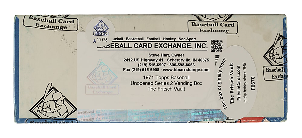 1971 Topps Second Series Unopened Vending Box - BBCE and Ex-Fritsch