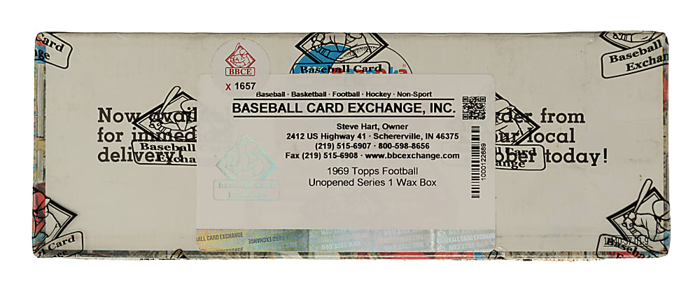 1969 Topps Football First Series Unopened Wax Box (24 Packs) - BBCE