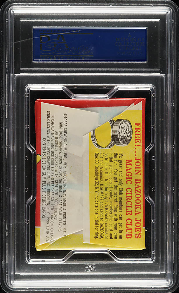 1965 Topps First Series Unopened Five-Cent Wax Pack PSA EX-MT 6 - Roberto Clemente on Back