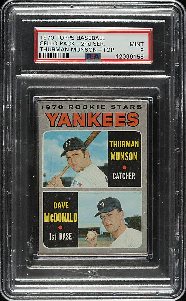 1970 Topps Second Series Unopened Cello Pack PSA MINT 9 - Thurman Munson Rookie on Top - 1 of 1 - Highest Graded!