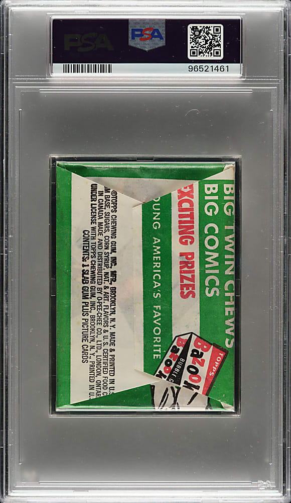 1962 Topps Unopened Five-Cent Wax Pack (Extra Stamps) PSA NM-MT 8