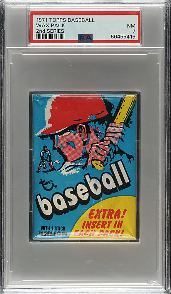 1971 Topps Second Series Unopened Wax Pack PSA NM 7