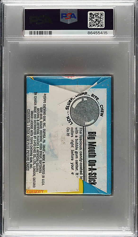 1971 Topps Second Series Unopened Wax Pack PSA NM 7