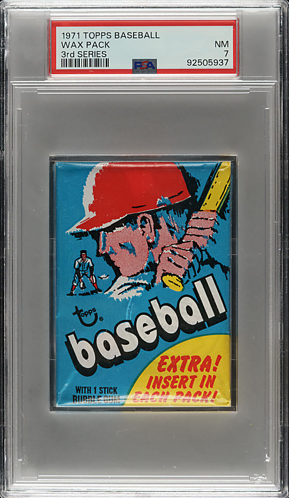 1971 Topps Third Series Unopened Wax Pack PSA NM 7