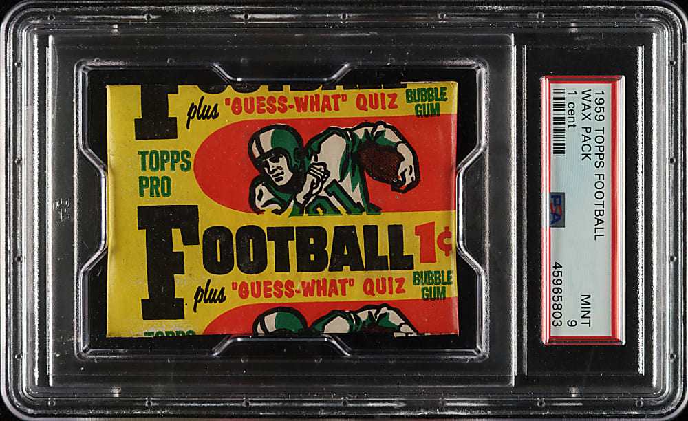 1959 Topps Football Unopened One-Cent Wax Pack PSA MINT 9 - Highest Graded!