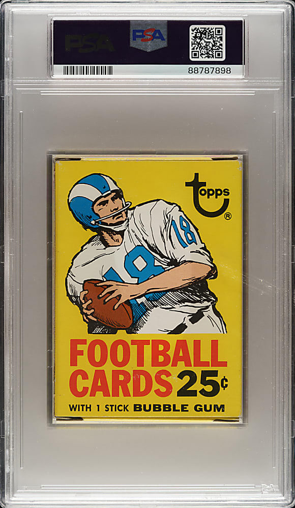 1971 Topps Football Unopened Cello Pack PSA NM-MT 8 - Alex Karras on Top