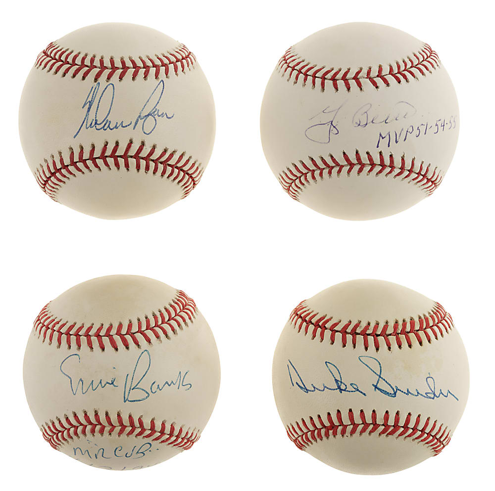 Hall of Famers and Stars Single-Signed Baseball Collection (14) Including Berra, Snider, and Banks
