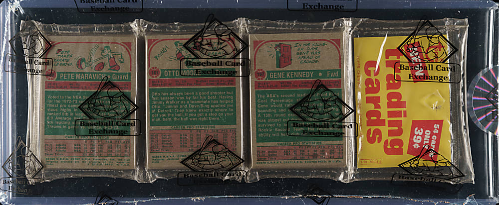1973-1974 Topps Basketball Unopened Rack Pack - Pete Maravich on Back - BBCE