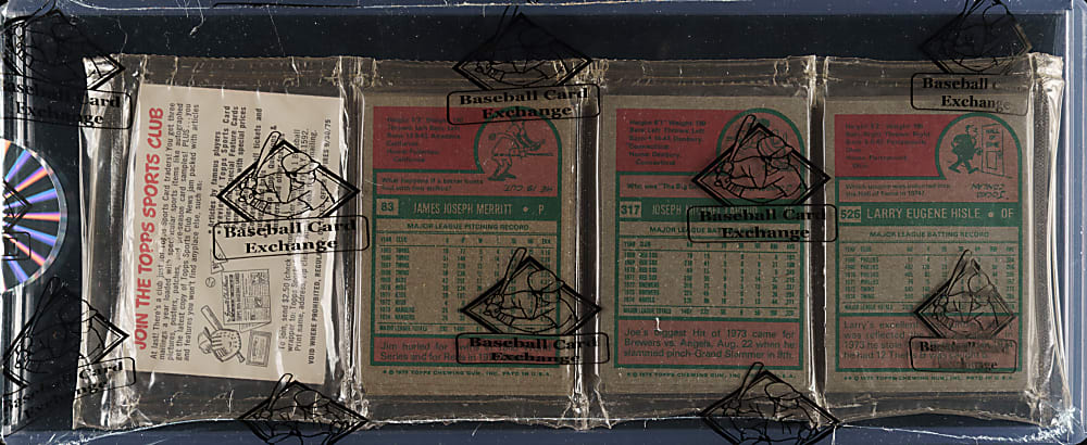 1975 Topps Unopened Rack Pack - George Brett Rookie on Top - BBCE