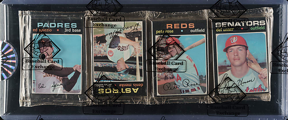 1971 Topps First Series Unopened Rack Pack - Pete Rose on Top - BBCE