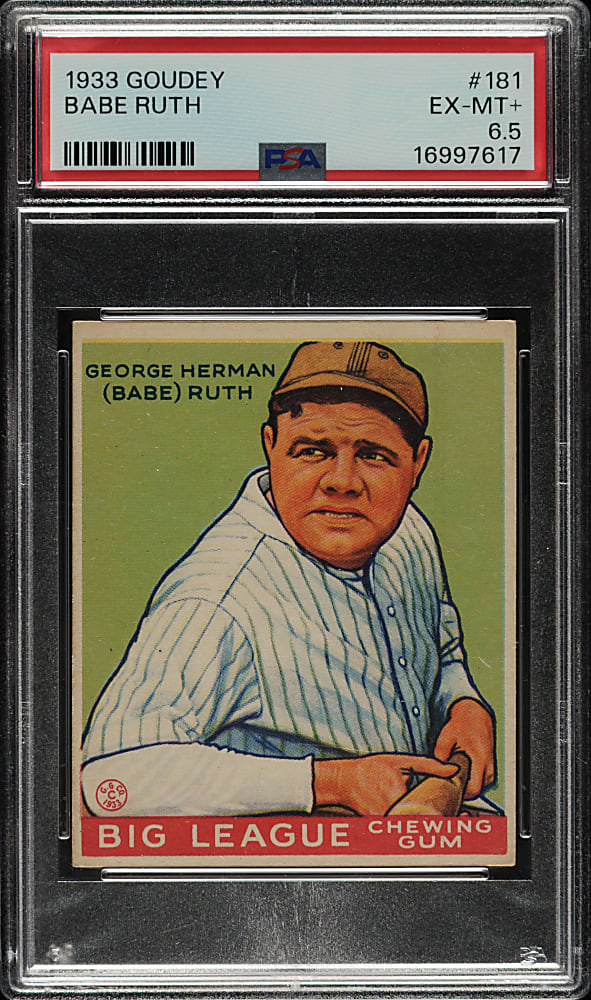 1933 R319 Goudey #181 Babe Ruth PSA EX-MT+ 6.5