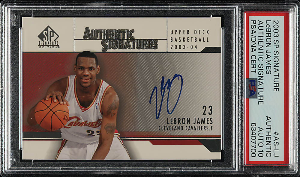 2003-2004 Upper Deck SP Signature Authentic Signature Basketball #AS-LJ LeBron James Rookie PSA/DNA GEM MINT 10