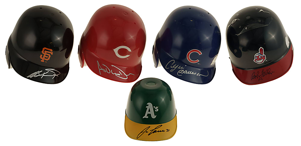 Hall of Famers and Stars Signed Mini Helmet Collection (17) Including Gary Carter, Mariano Rivera, and Nolan Ryan