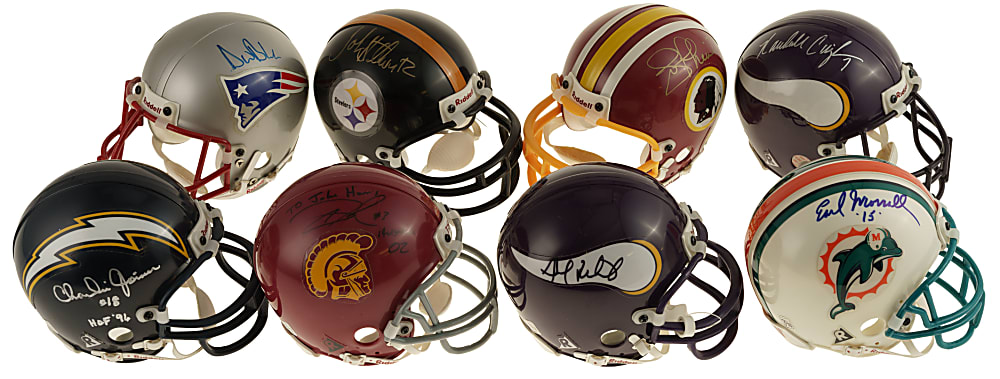NFL Football Hall of Famers and Stars Signed Mini Helmet Collection (23) with Added Inscriptions