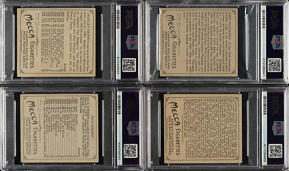 Circa 1910 T218 Mecca "Champion Athletes and Prize Fighters" Partial Set (114/153) Including 46 Boxers