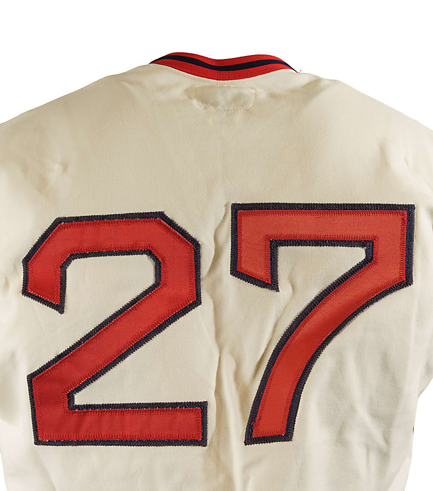 1977 Carlton Fisk Boston Red Sox Game-Used Home Jersey MEARS A8