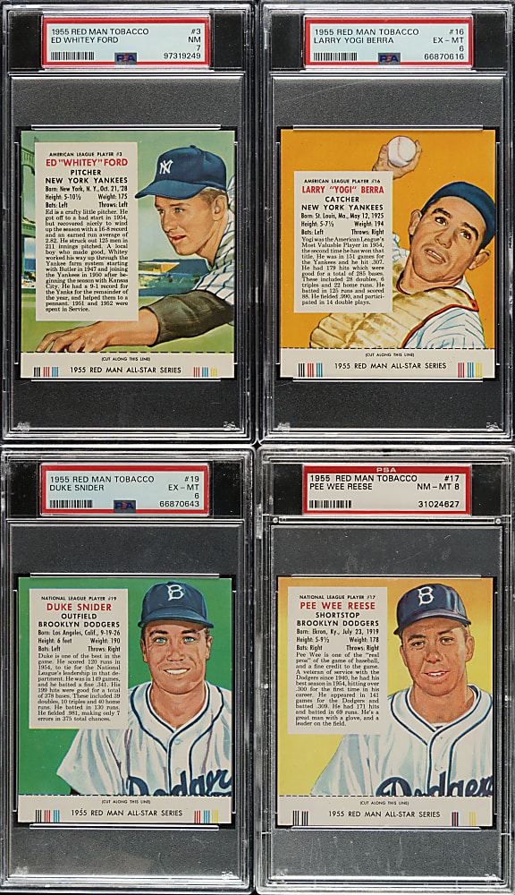 1955 Red Man Tobacco Complete Set with Tabs (50): #7 PSA Set Registry!