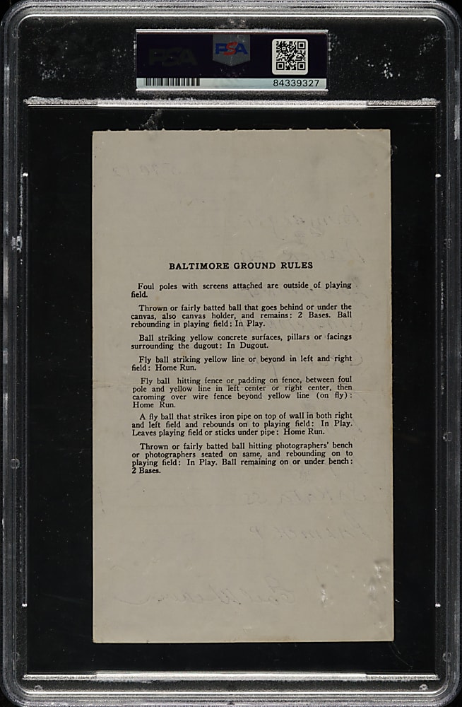 May 30, 1982 Baltimore Orioles Lineup Card from Cal Ripken Jr. First Game of Record Setting Streak Signed by Earl Weaver - PSA/DNA
