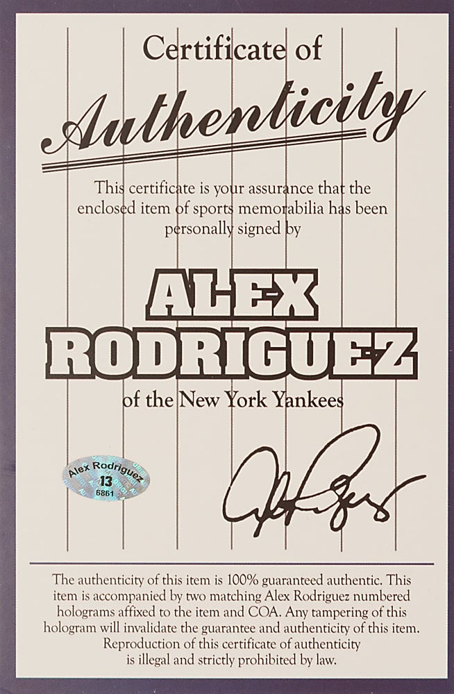 2010 Alex Rodriguez New York Yankees Signed Game-Used Glove - Photomatched to 62 Games Including 600th Home Run