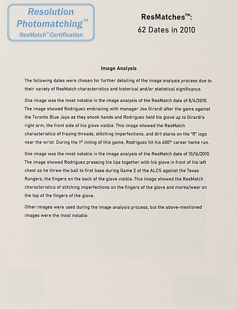 2010 Alex Rodriguez New York Yankees Signed Game-Used Glove - Photomatched to 62 Games Including 600th Home Run