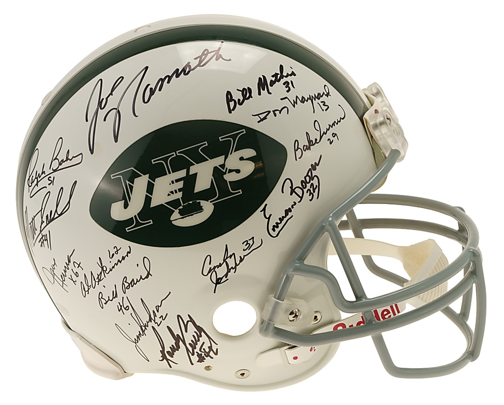 1969 New York Jets World Champions Team-Signed Reunion Helmet